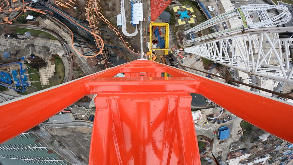 perspective looking down on coaster